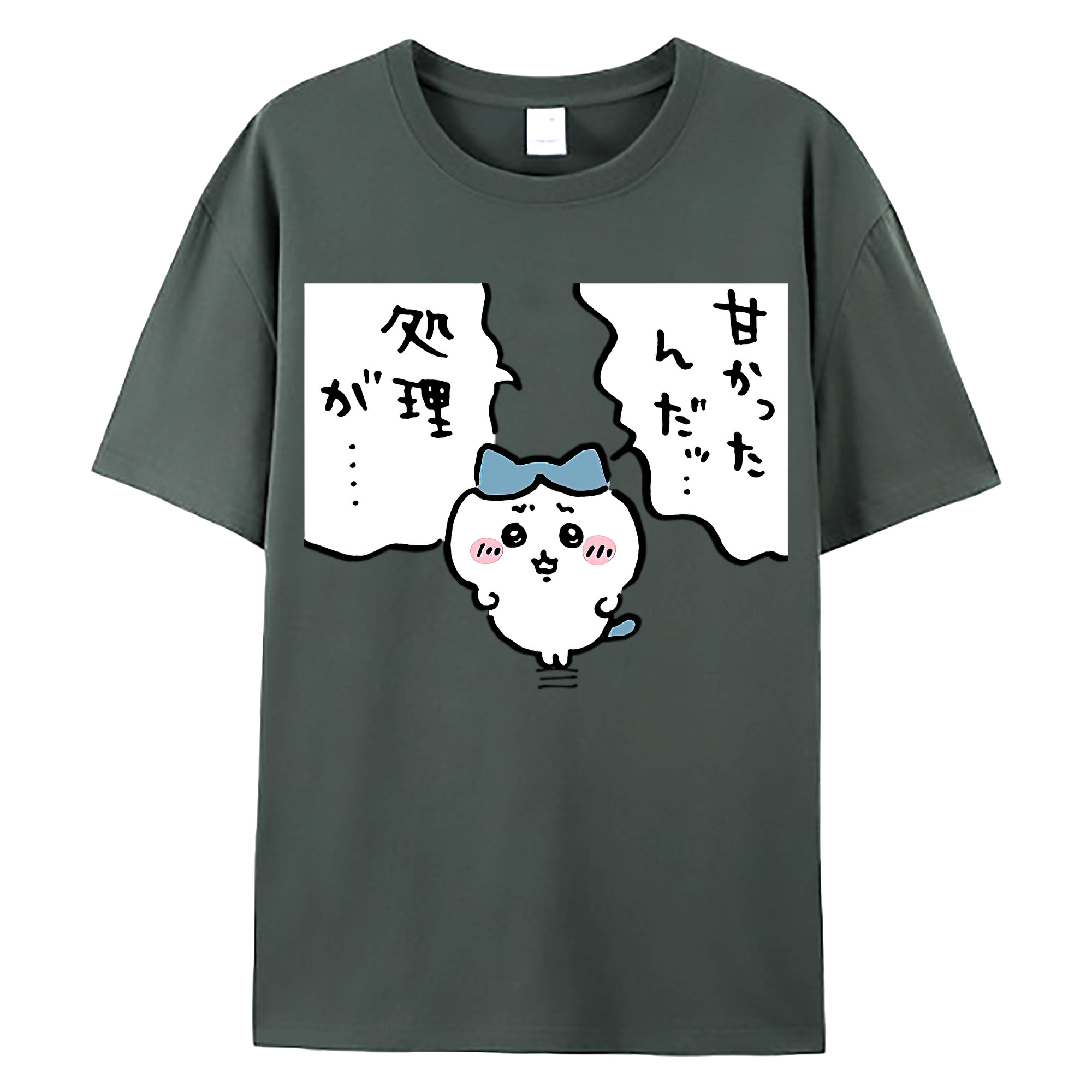 （画像用） ちいかわ ハチワレ Chii-kawa hachiware 綿100％ メンズ半袖Tシャツ｜肌触りやわらか＆通気性